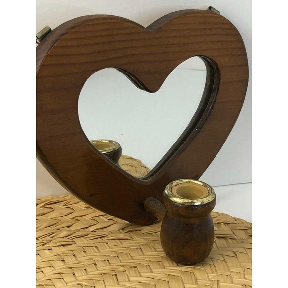 Vintage Heart Mirror Candle Holder Boho Decor - Picture 2 of 6